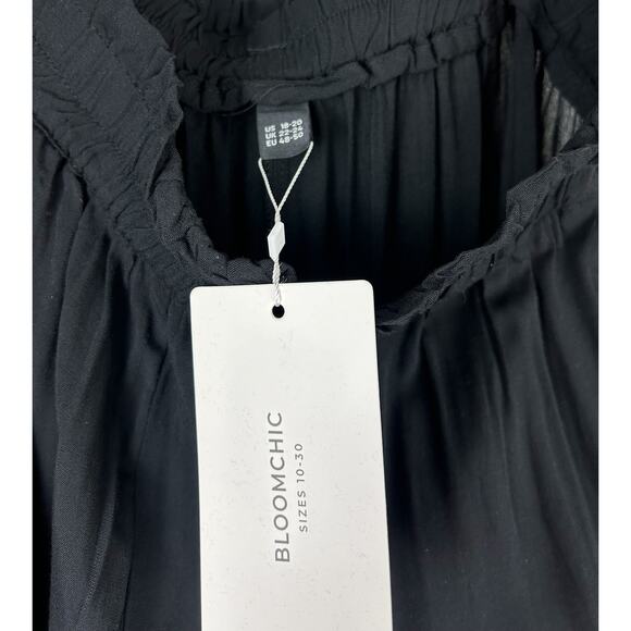 NEW Bloomchic Black Gauzy Elastic Waist and Cuff Harem or Jogger Pants Sz 18-20 - Picture 2 of 6